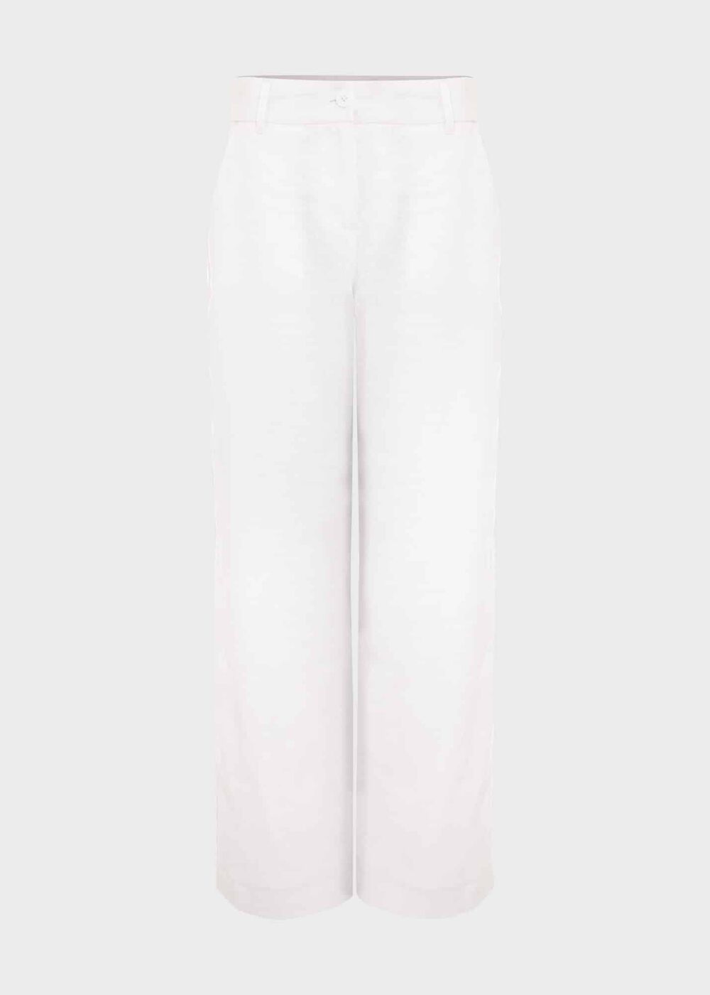 Petite Lynn Linen Trousers, White, hi-res