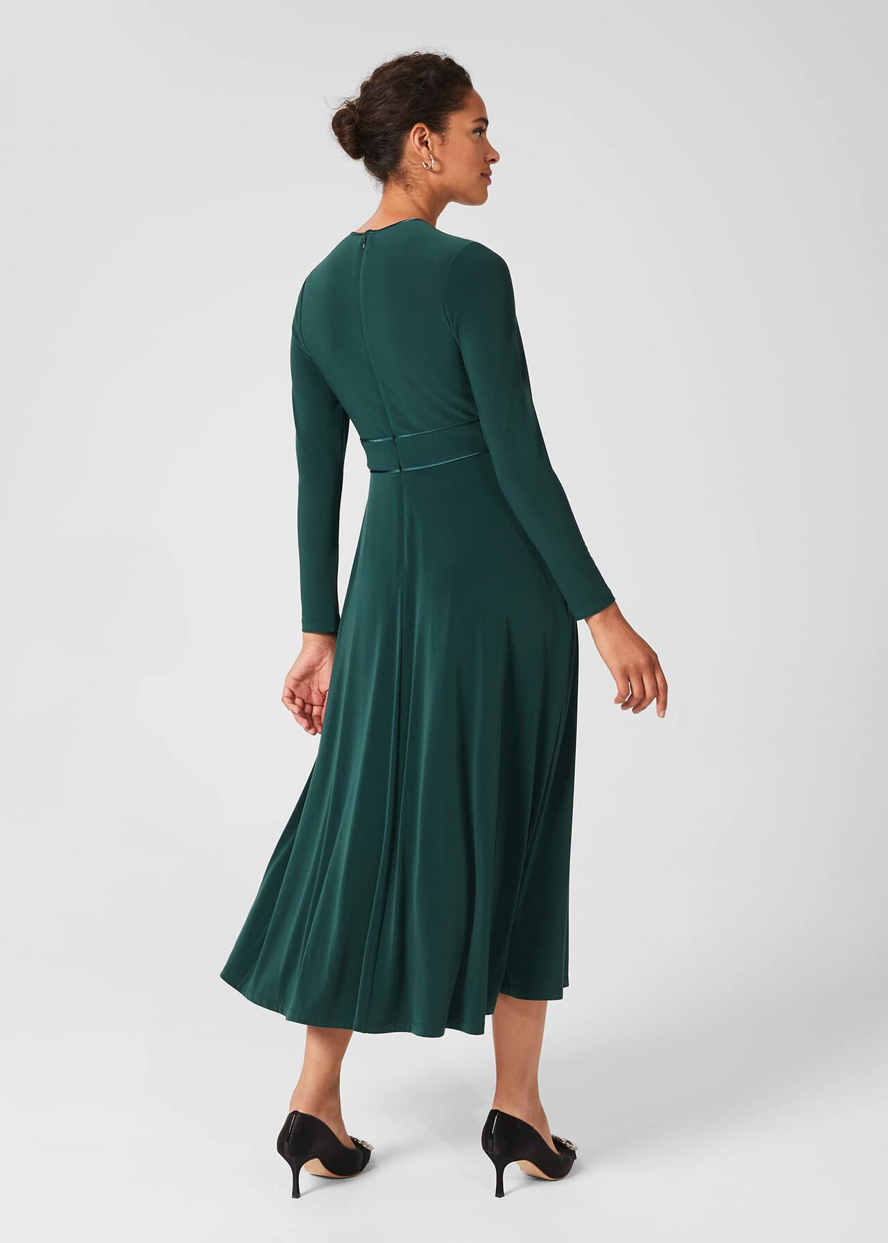 Marylise Jersey Fit And Flare Dress, Pine Green, hi-res
