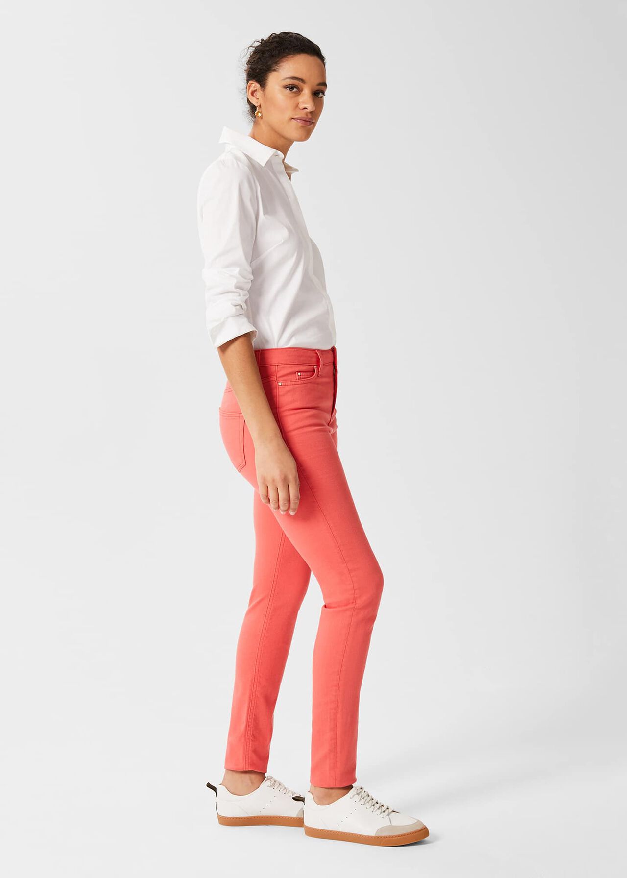 Gia Sculpting Jeans, Coral, hi-res