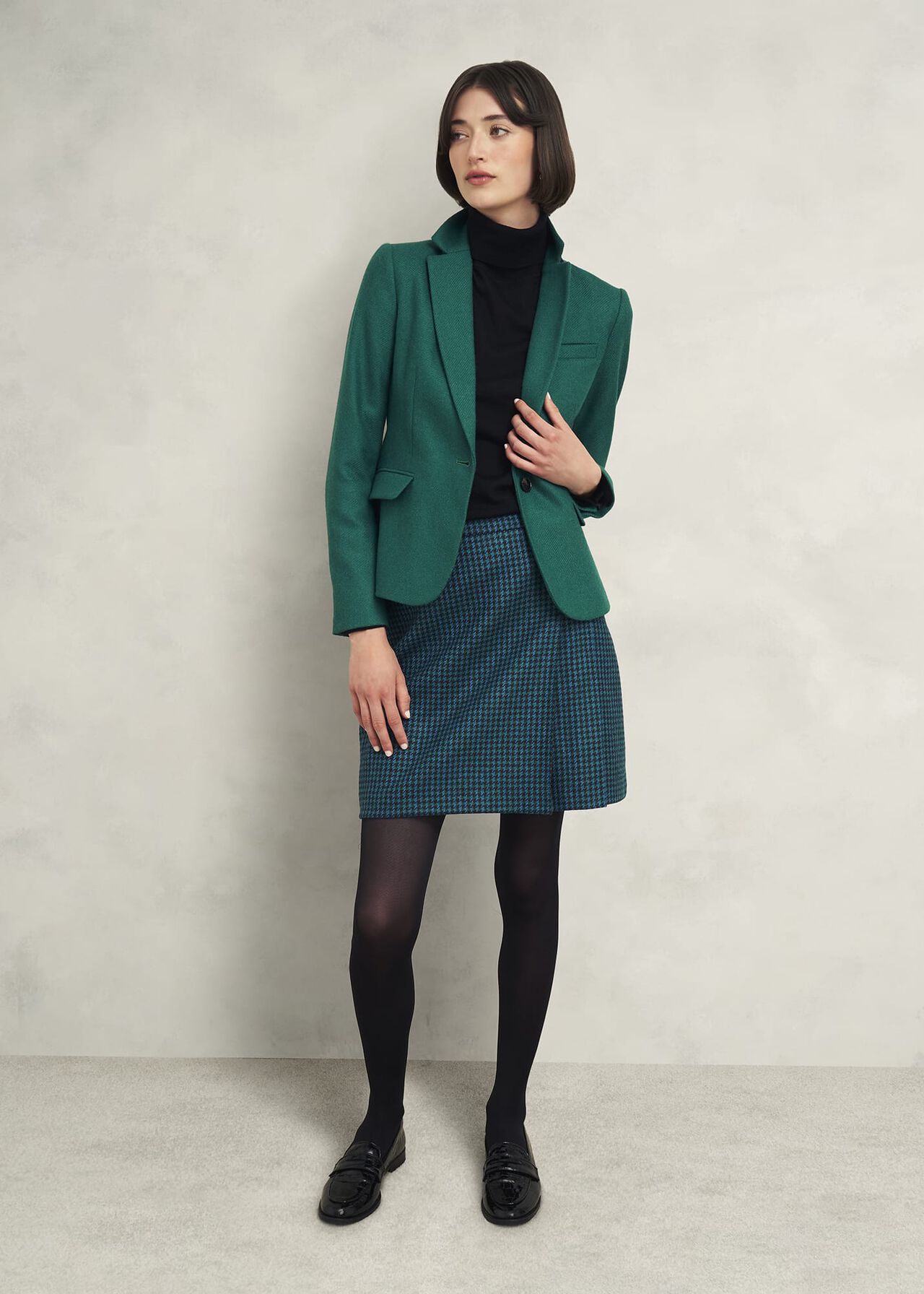 Leah Wool Kilt Skirt, Green Multi, hi-res