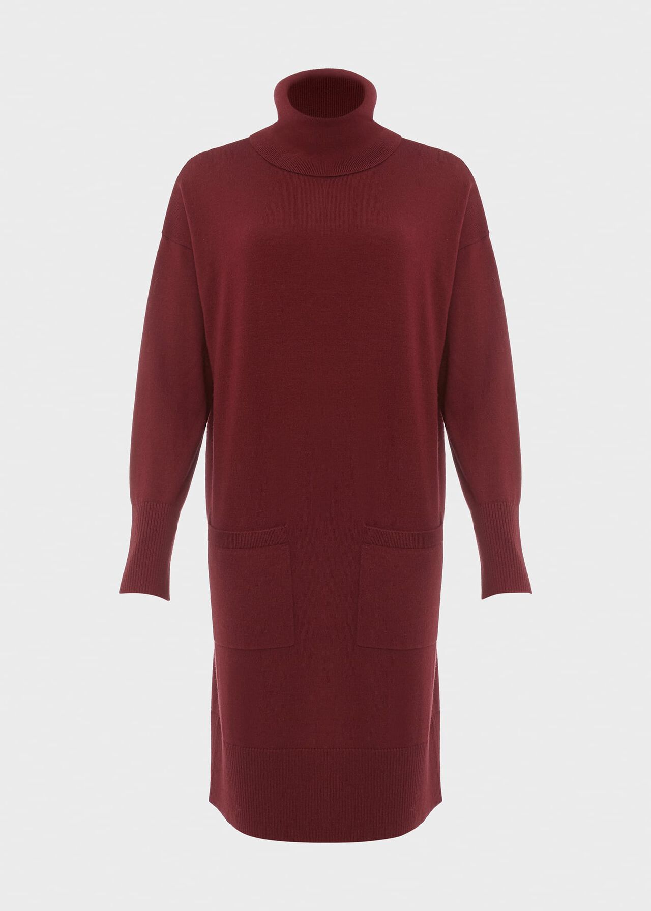 Maddie Knitted Dress, Mulberry Red, hi-res