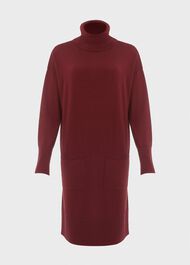 Maddie Knitted Dress, Mulberry Red, hi-res