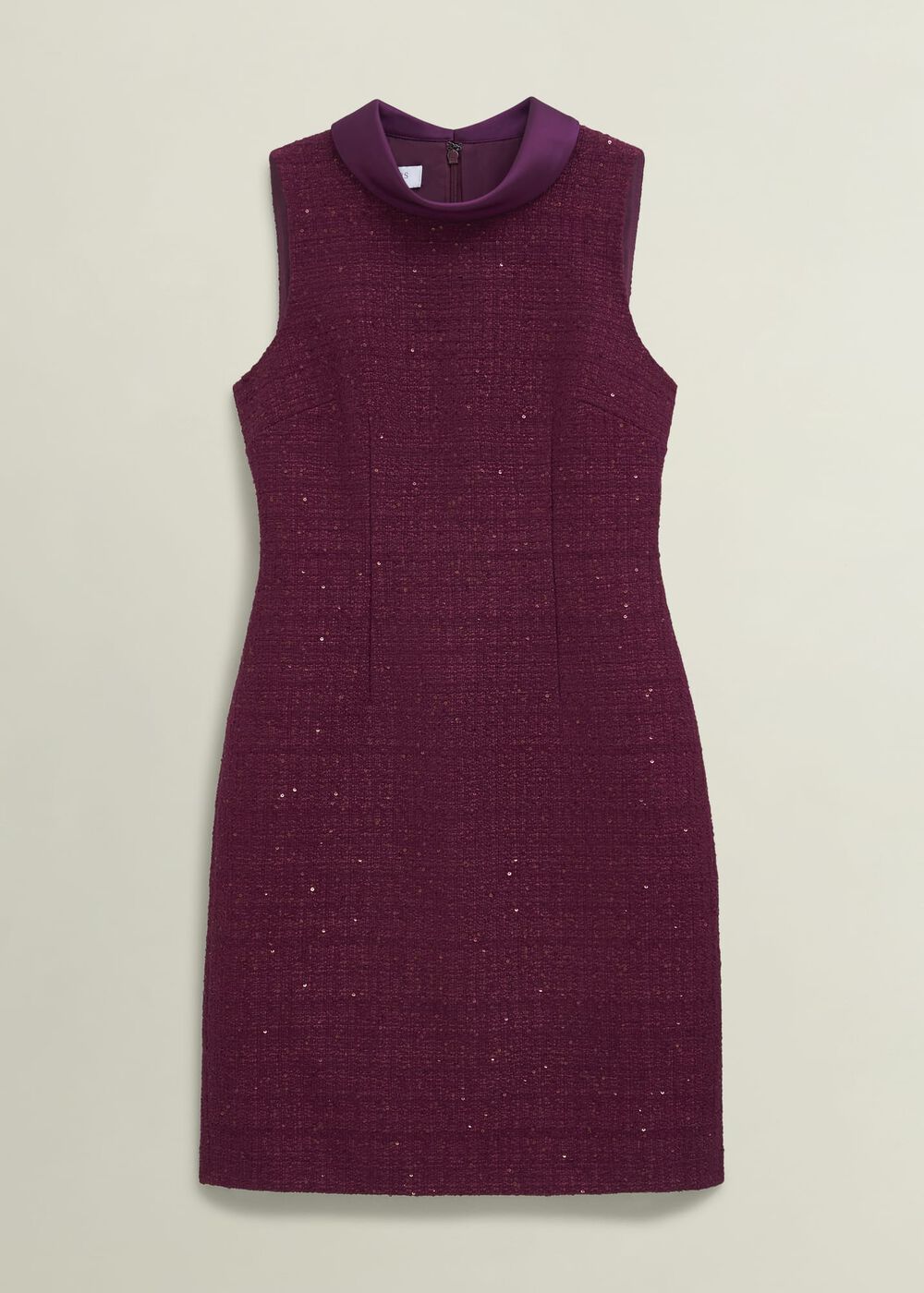 Prisha Sequin Tweed Dress, Warm Plum, hi-res