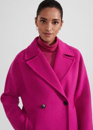 Carine Wool Coat, Bright Pink, hi-res