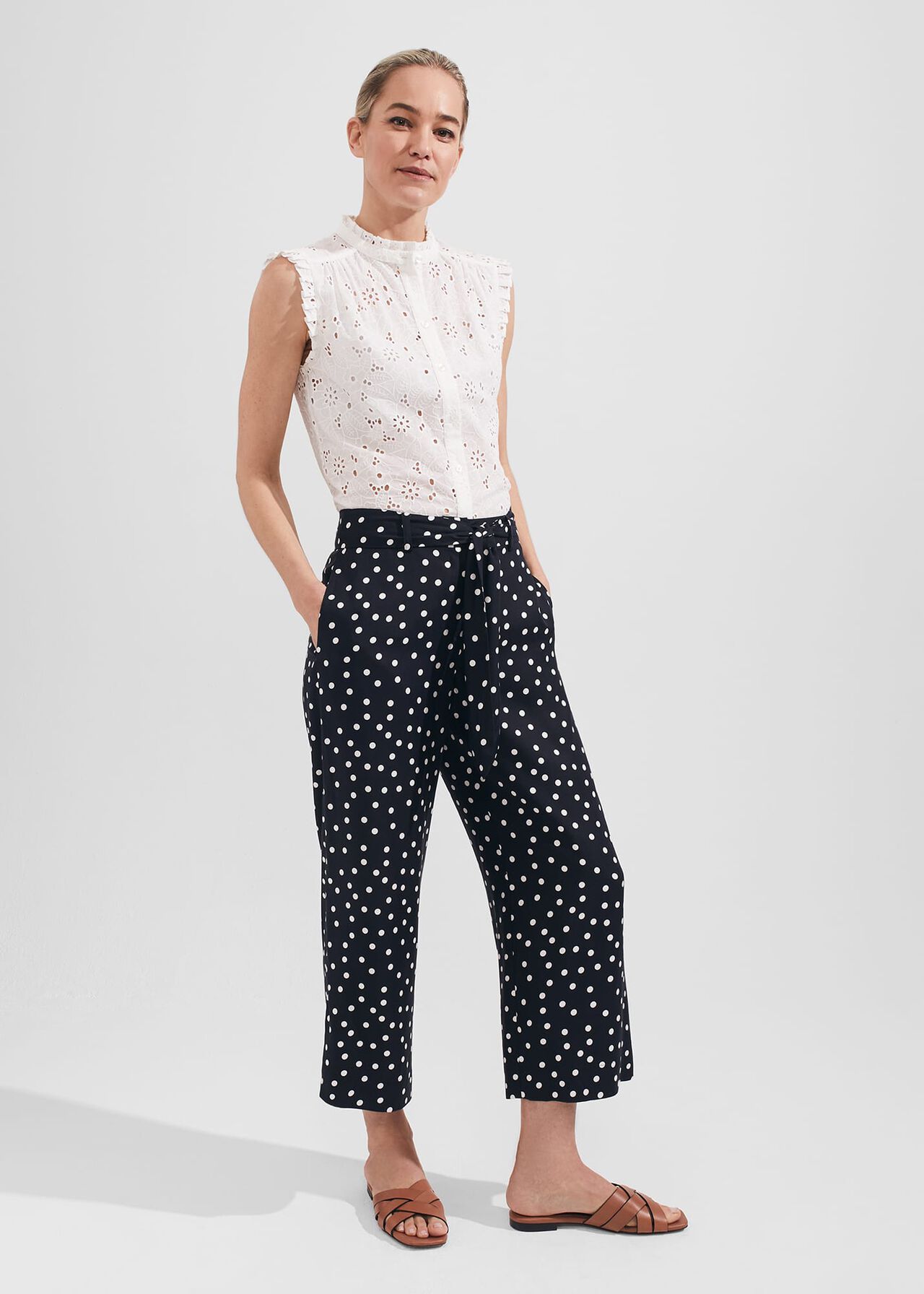 Petite Astrid Crop, Navy Ivory, hi-res