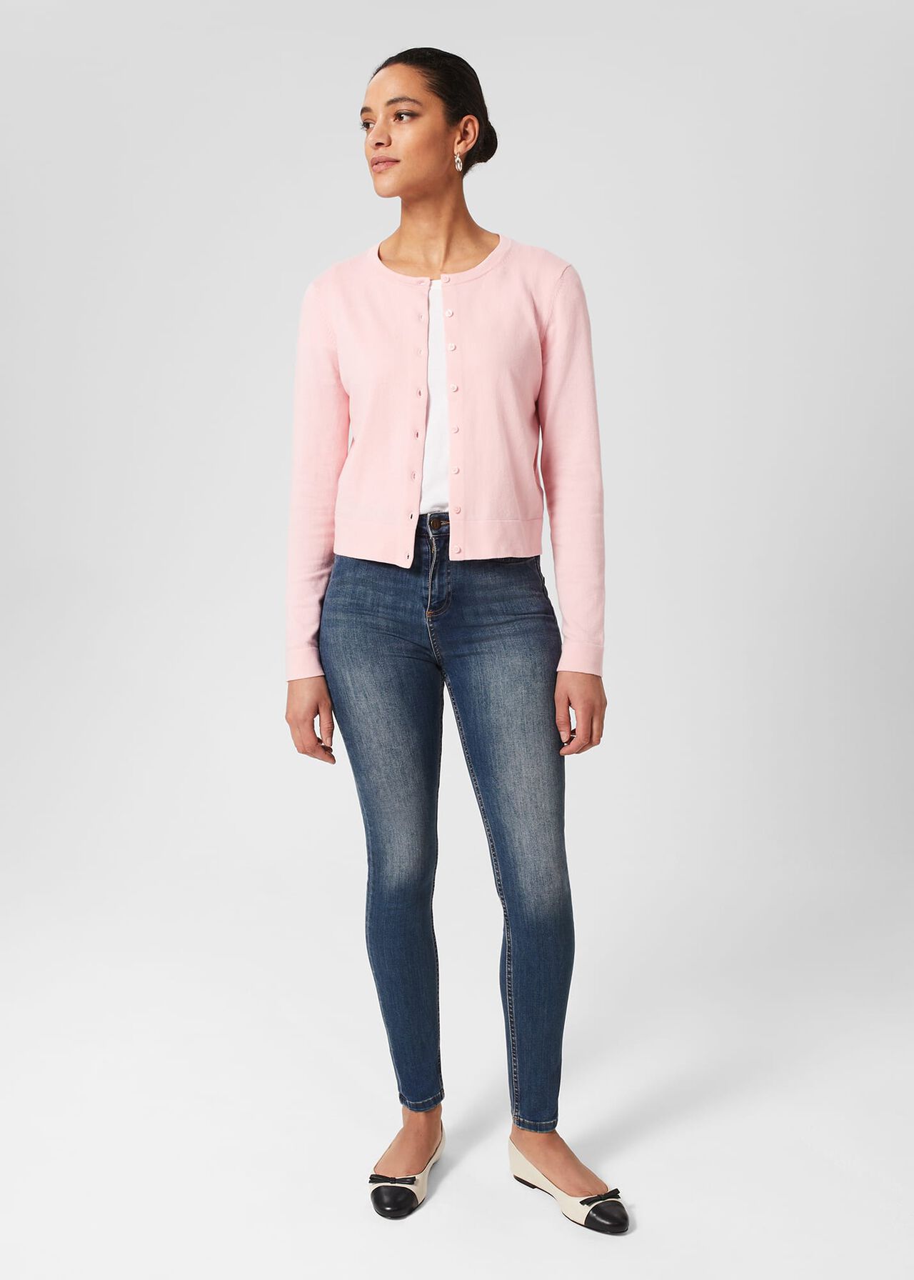 Michelle Cotton Cardigan , Pink, hi-res