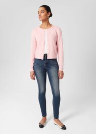 Michelle Cotton Cardigan , Pink, hi-res