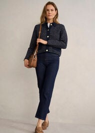 Sasha Knitted Jacket, Navy, hi-res
