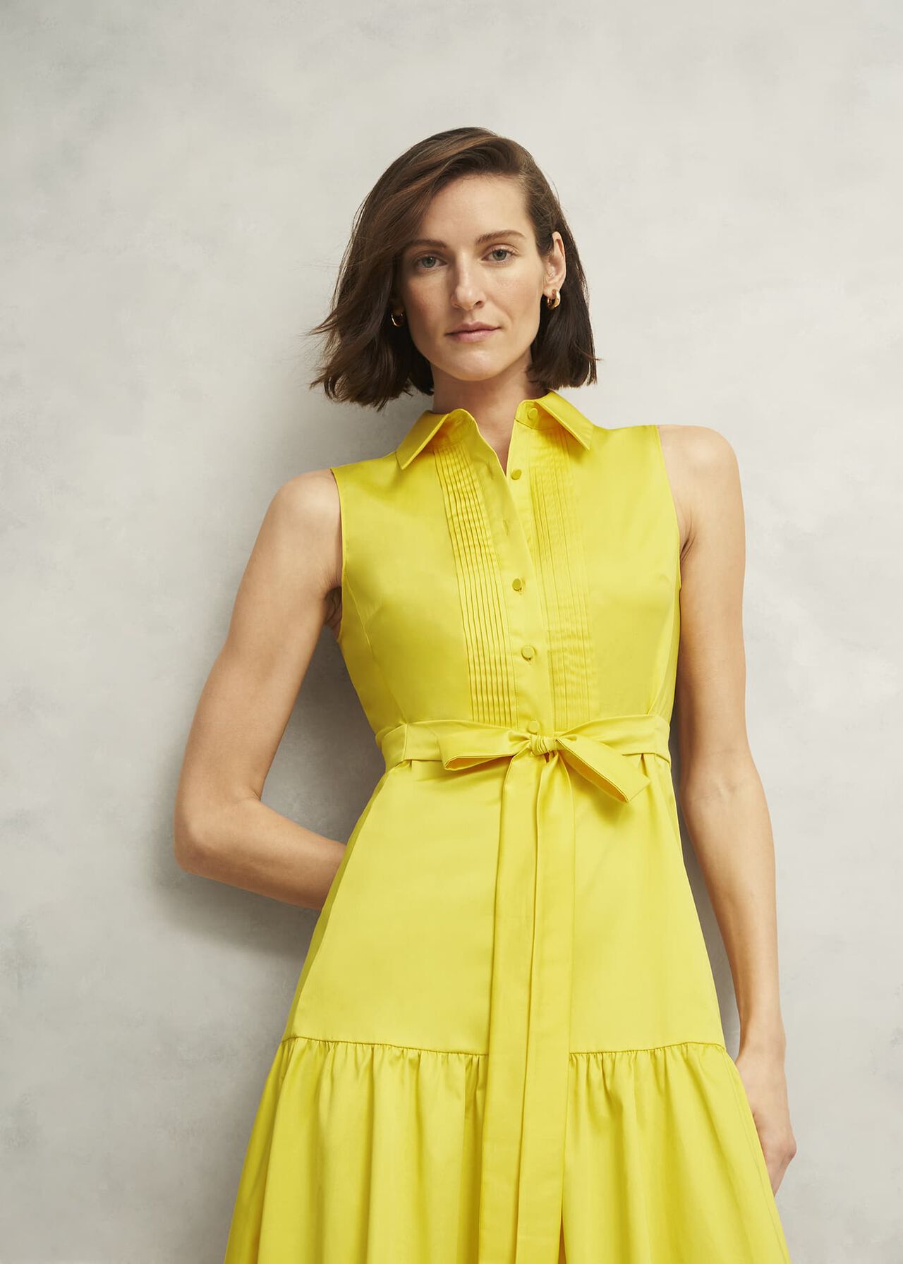 Carsington Cotton Shirt Dress, Sun Yellow, hi-res