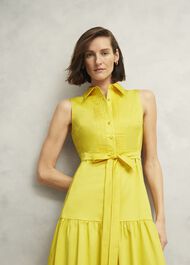 Carsington Cotton Shirt Dress, Sun Yellow, hi-res