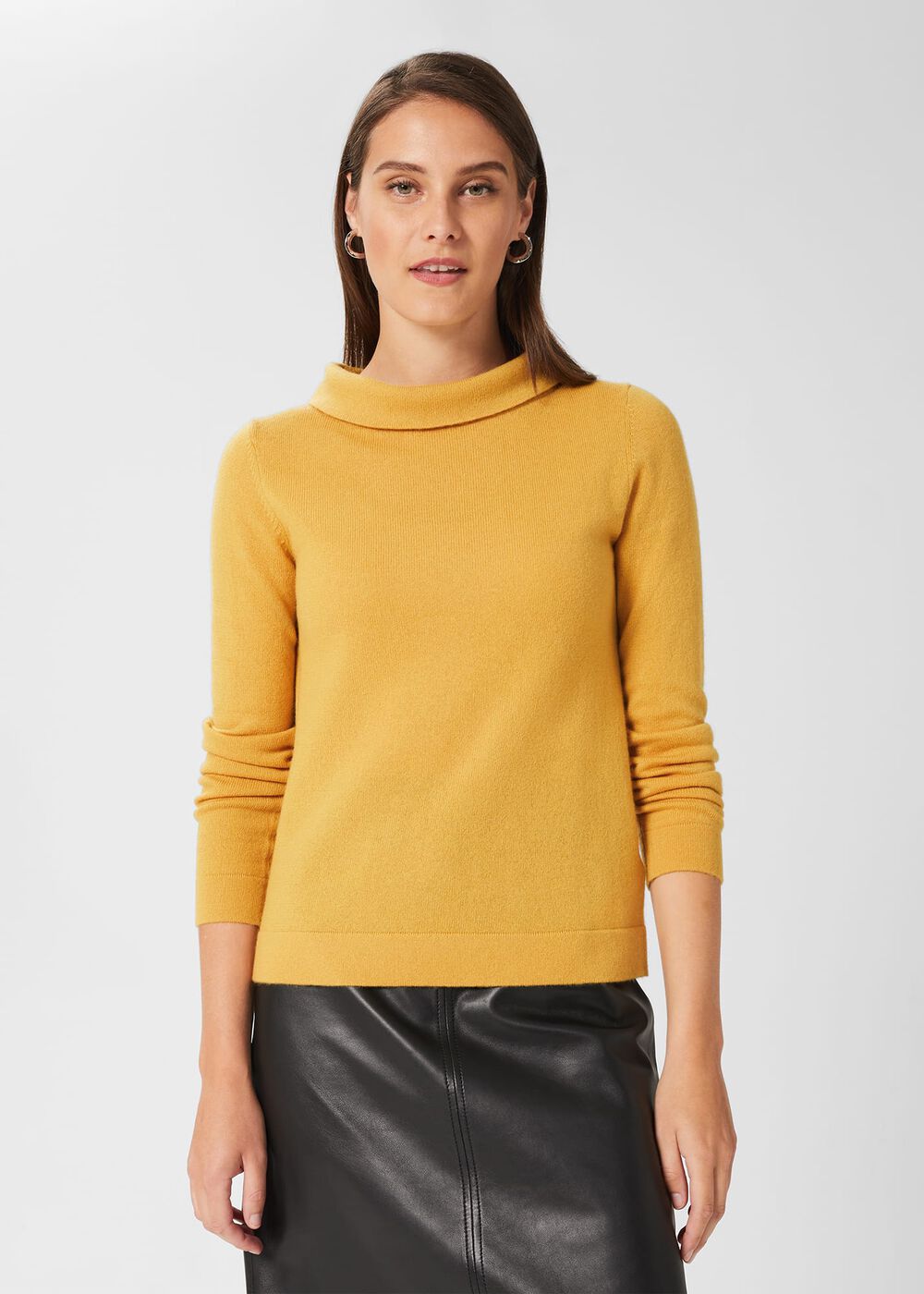 Audrey Wool Cashmere Jumper, Golden Yellow, hi-res