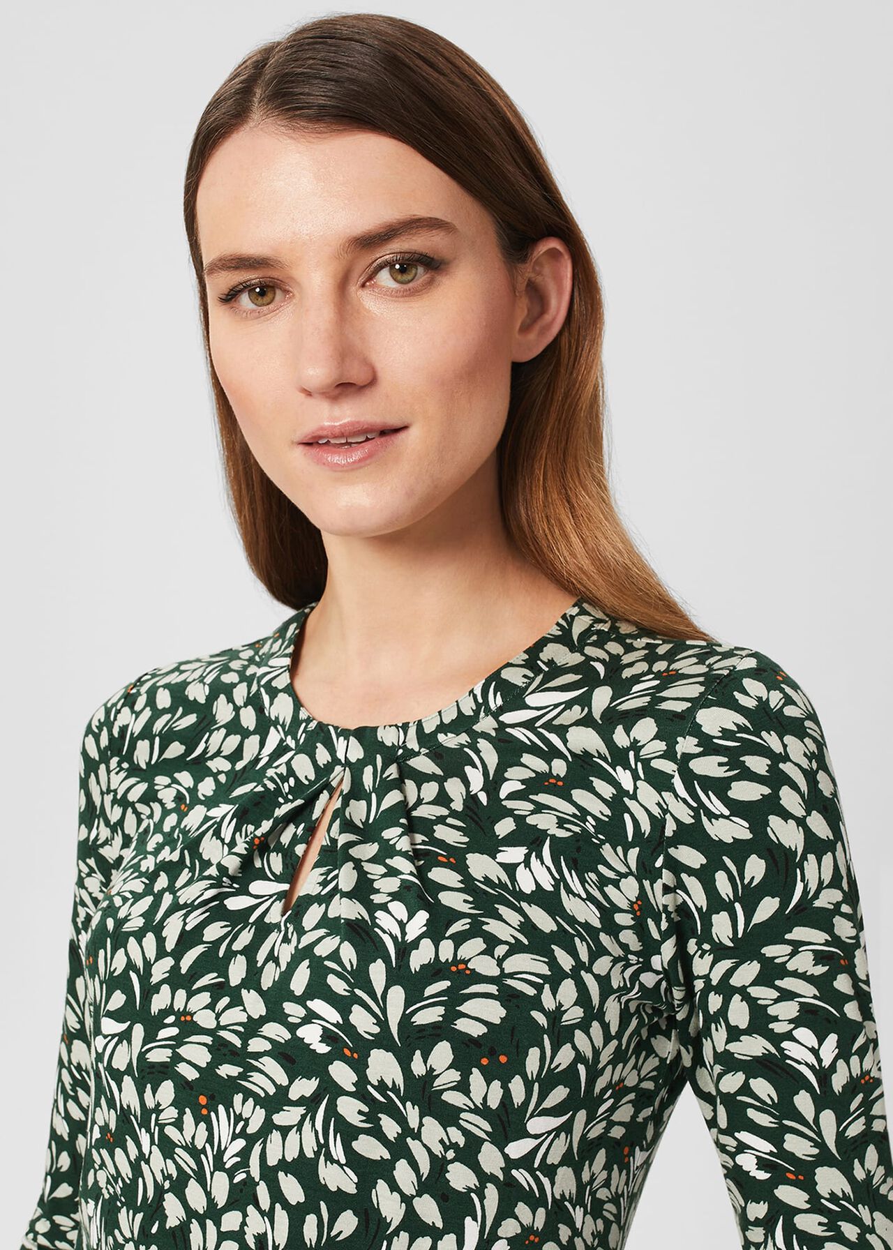 Julia Printed Top, Green Multi, hi-res