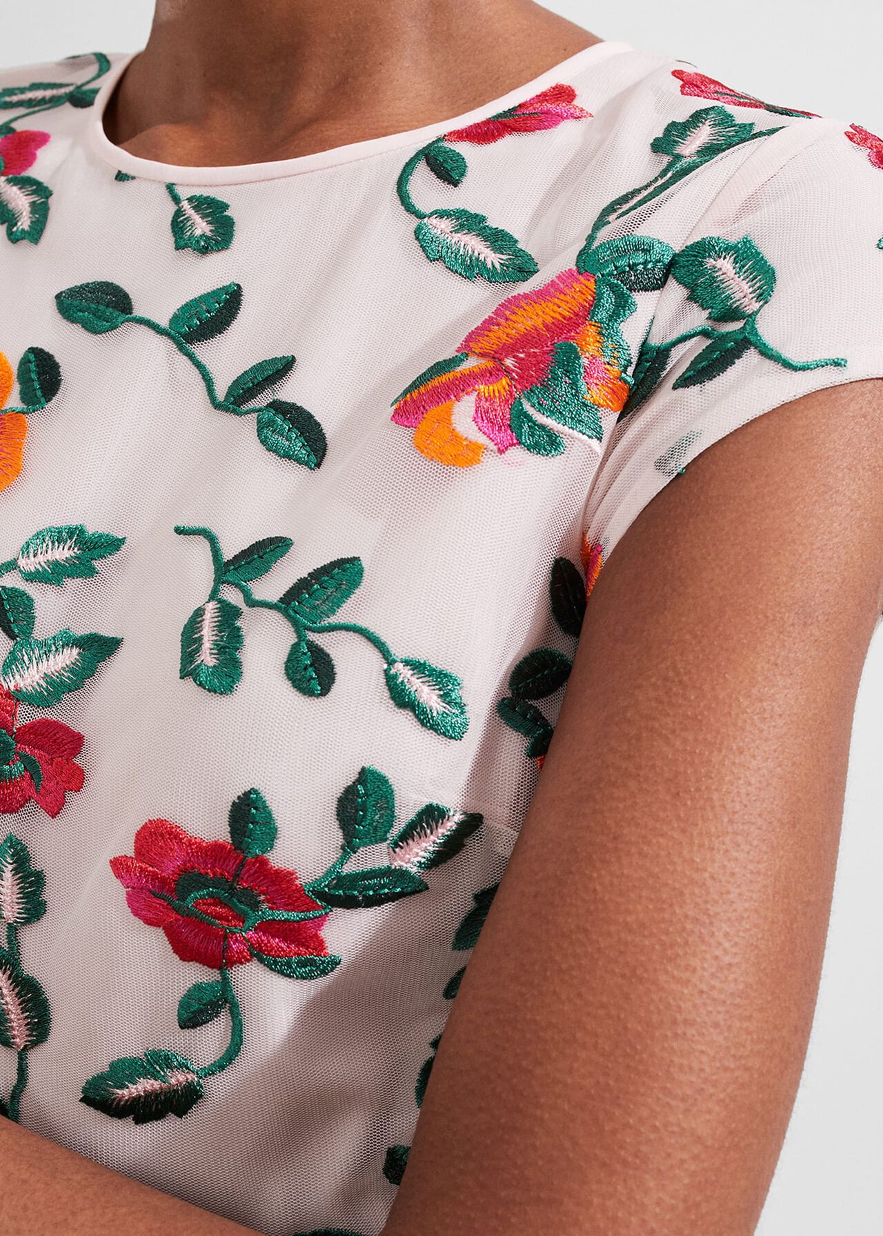 Tia Embroidered Dress, Pale Pink Multi, hi-res
