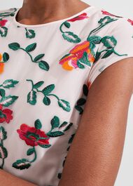 Tia Embroidered Dress, Pale Pink Multi, hi-res