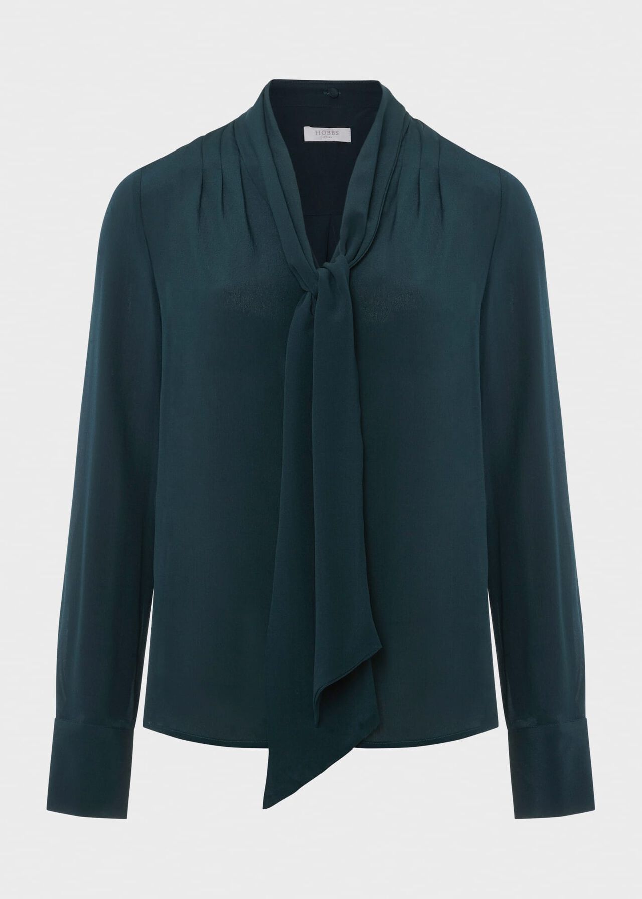 Macey Silk Blouse, Deep Pine Green, hi-res