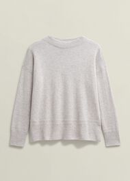 Carine Cashmere Sweater, Pale Grey Marl, hi-res