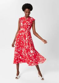 Georgiana Dress, Red Ivory, hi-res