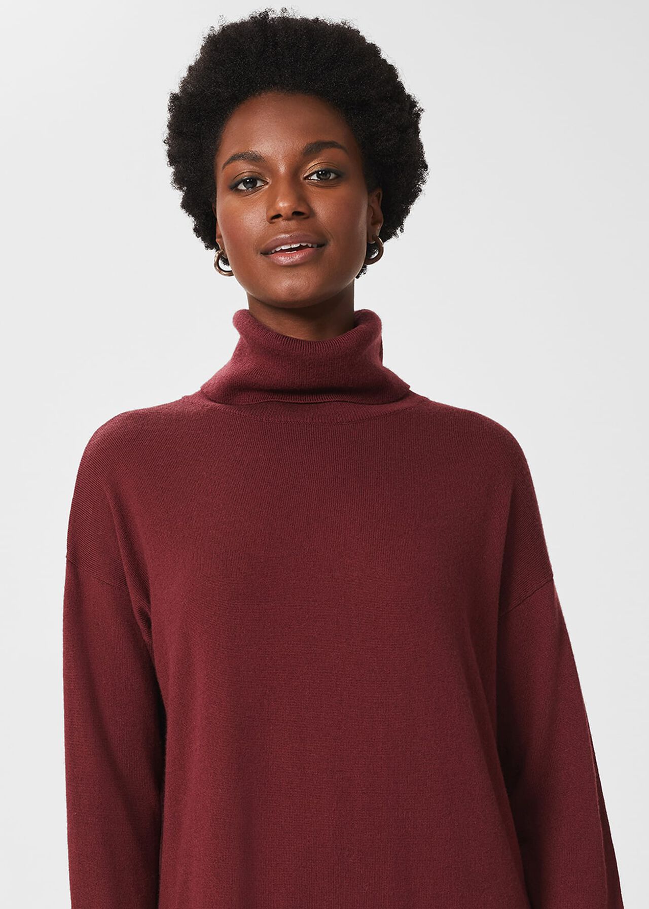Maddie Knitted Dress, Mulberry Red, hi-res