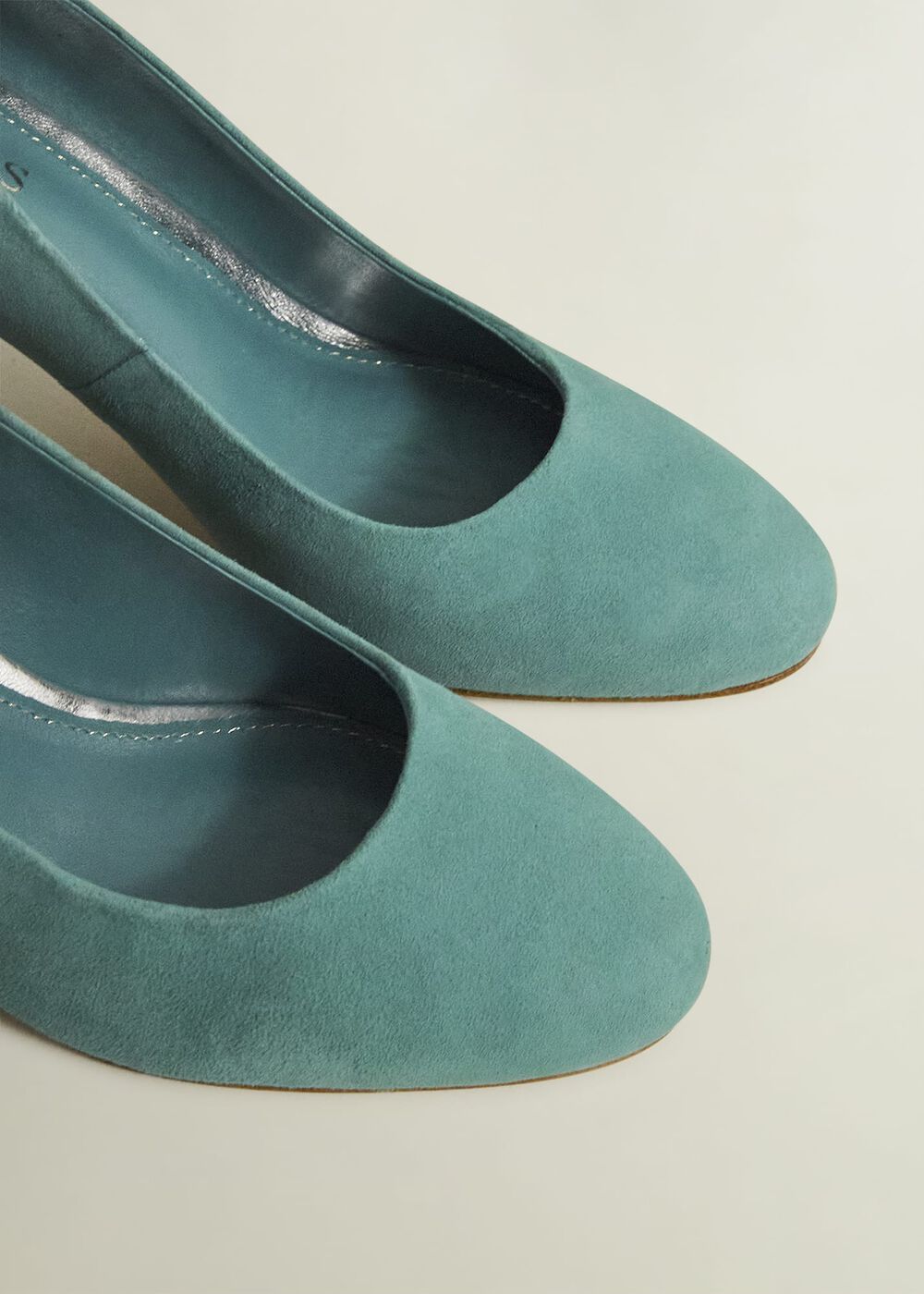 Lizzie Suede Court Shoes, Deep Aqua Green, hi-res