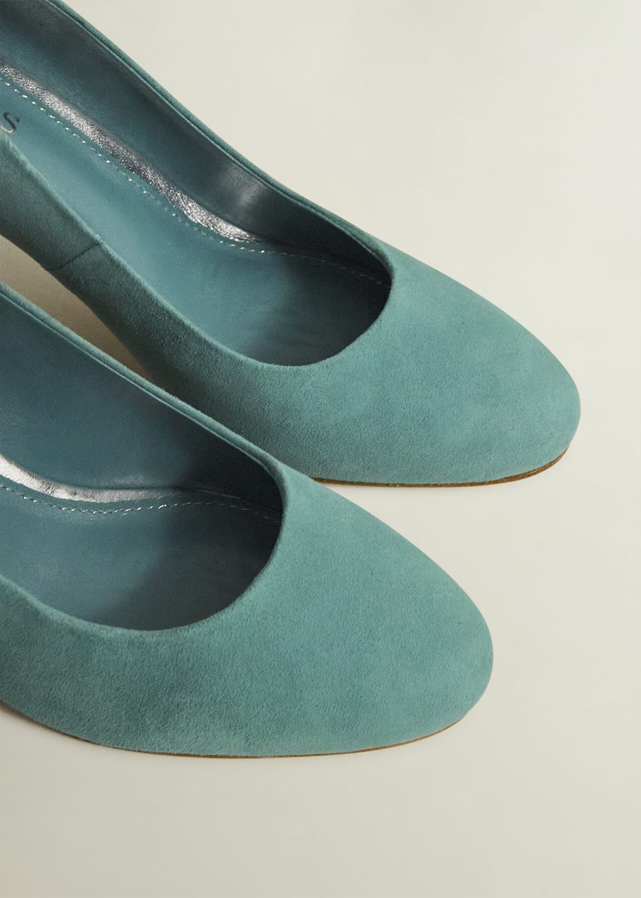 Lizzie Suede Court Shoes, Deep Aqua Green, hi-res
