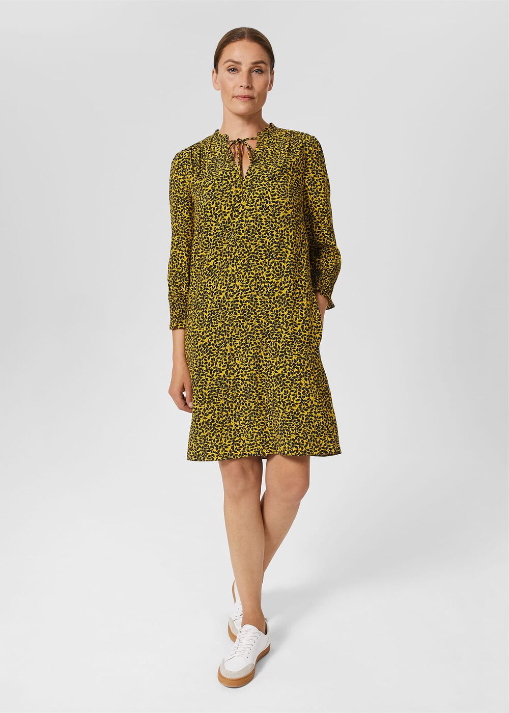 Tafara Tunic Dress, Chartreuse Navy, hi-res