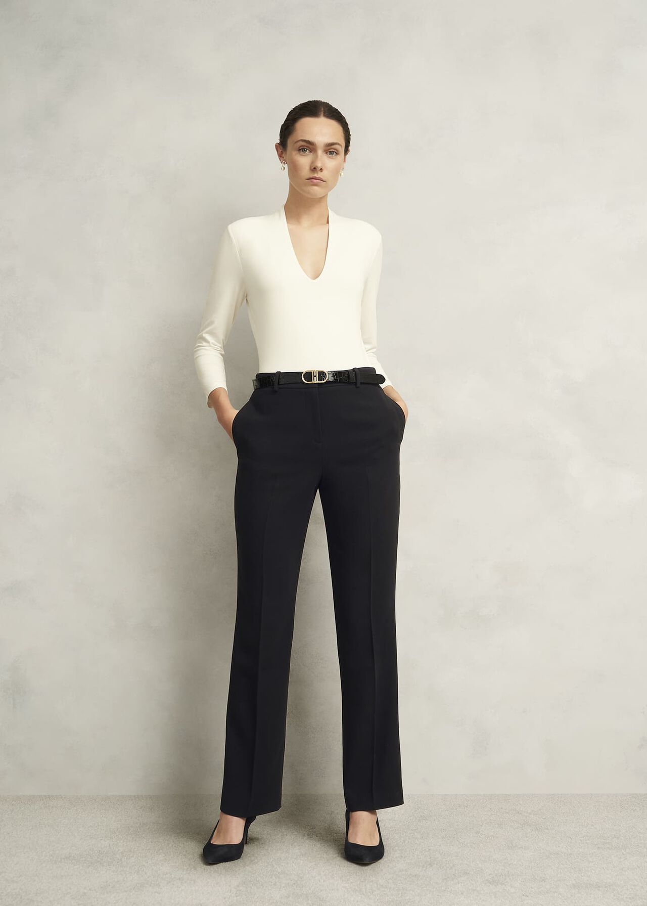 Rae Straight Pants, Black, hi-res