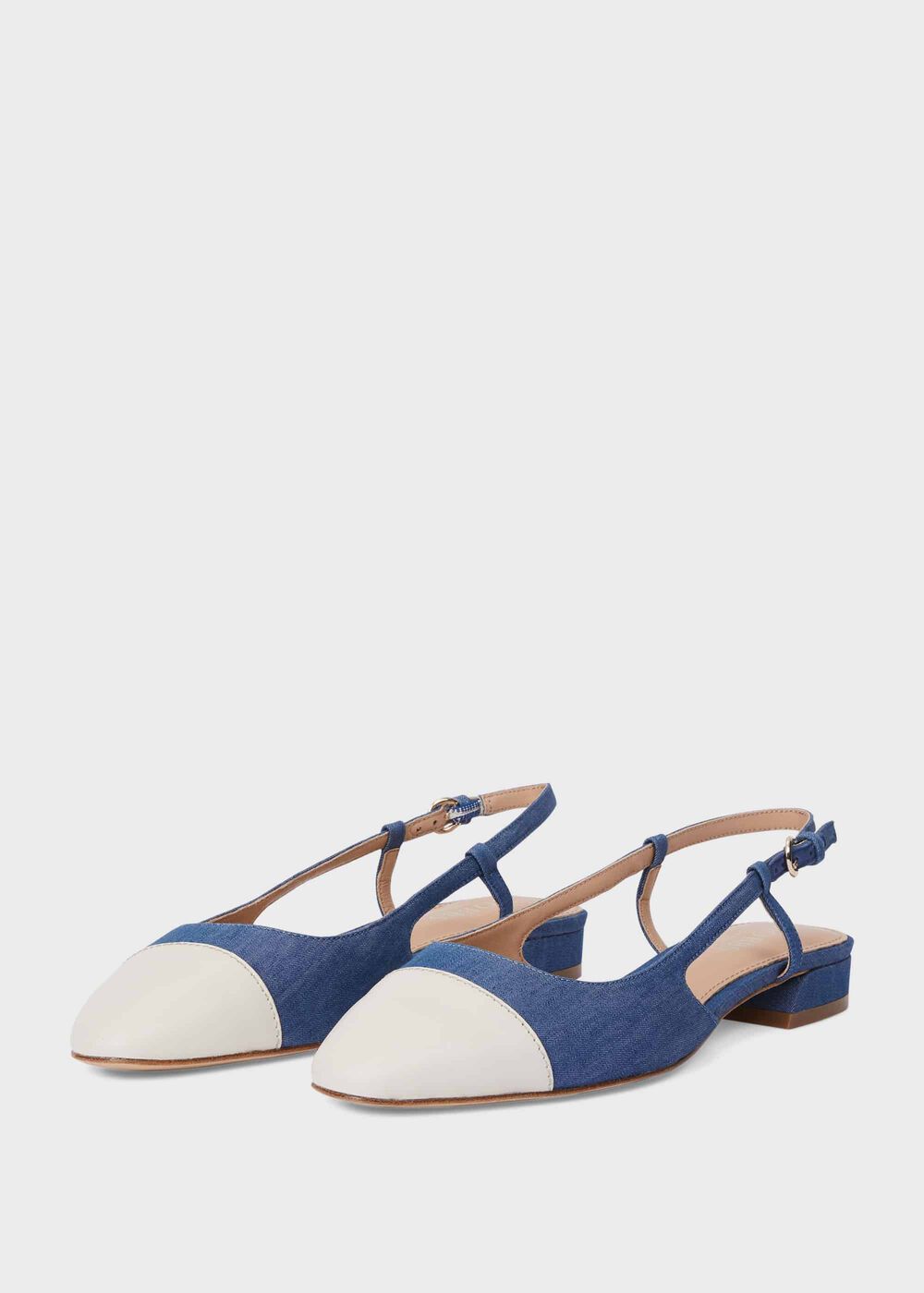 Colette Canvas Slingback Shoes, Chambray Linen, hi-res