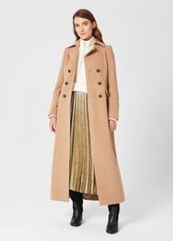 Brenna Wool Blend Maxi Coat, Camel, hi-res