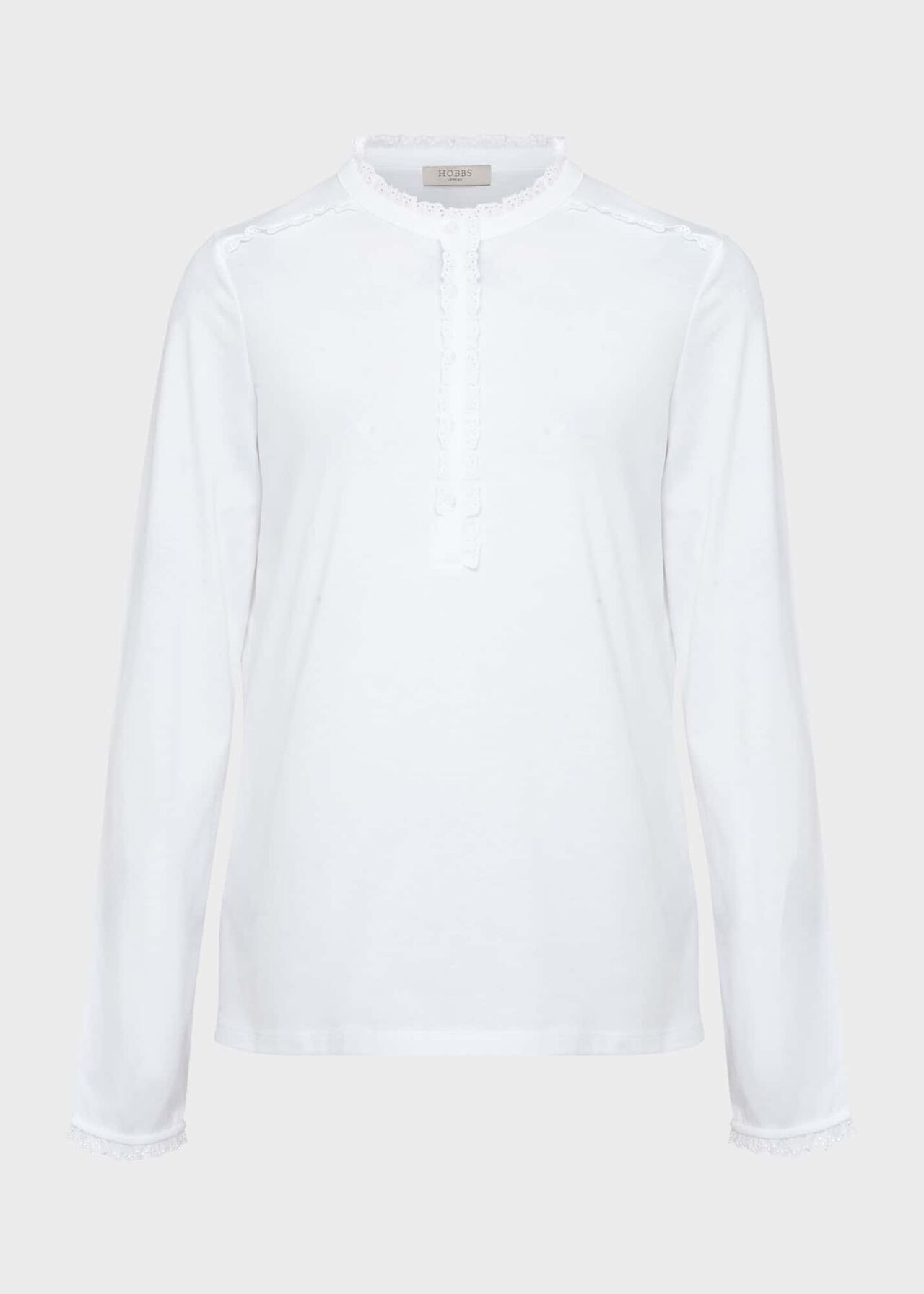 Lilah Cotton Top, White, hi-res