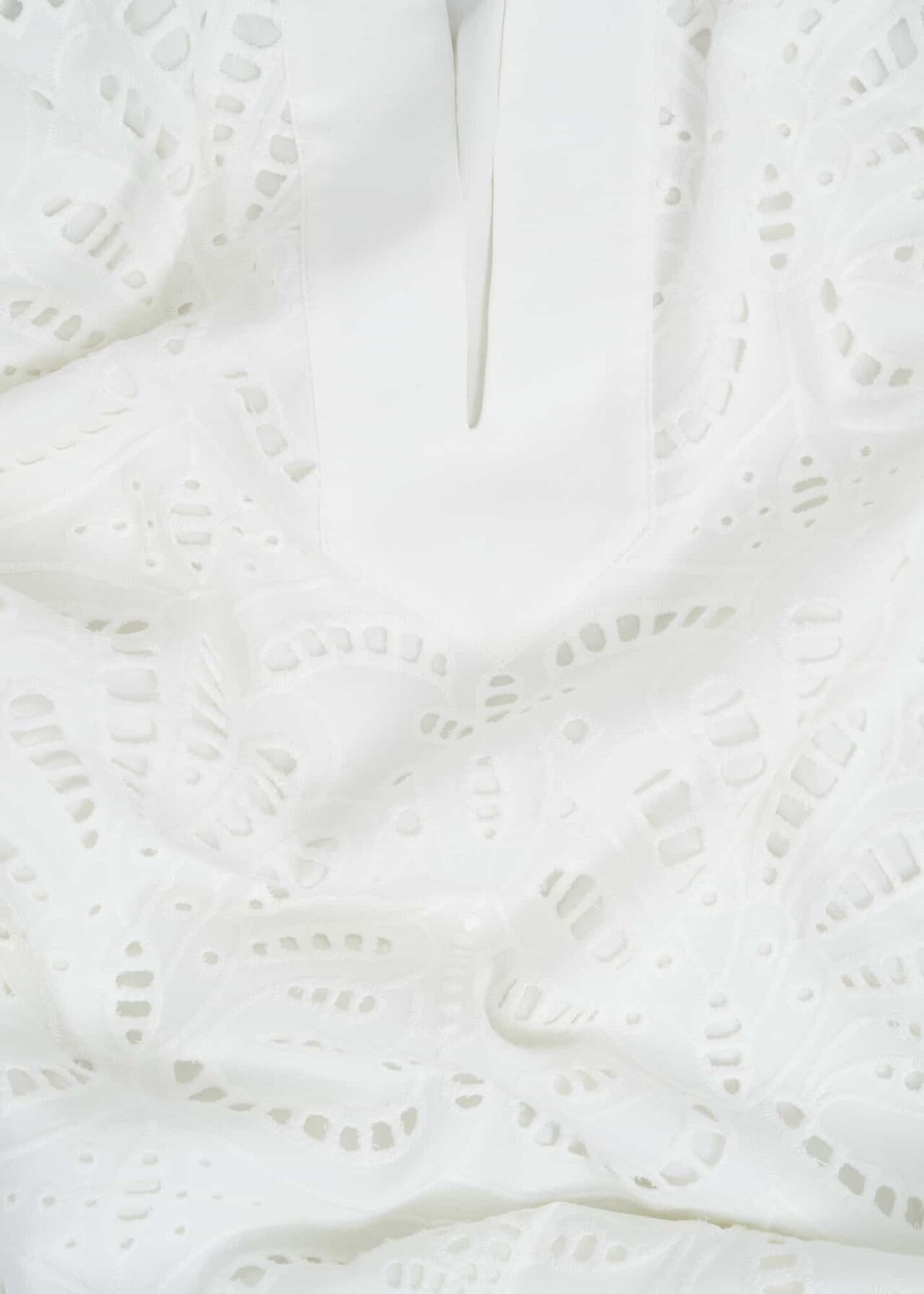 White Easedale Cotton Broderie Dress, Hobbs White, hi-res