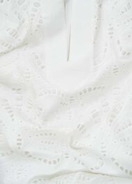 White Easedale Cotton Broderie Dress, Hobbs White, hi-res