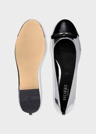 Eva Ballet Flats, Silver, hi-res