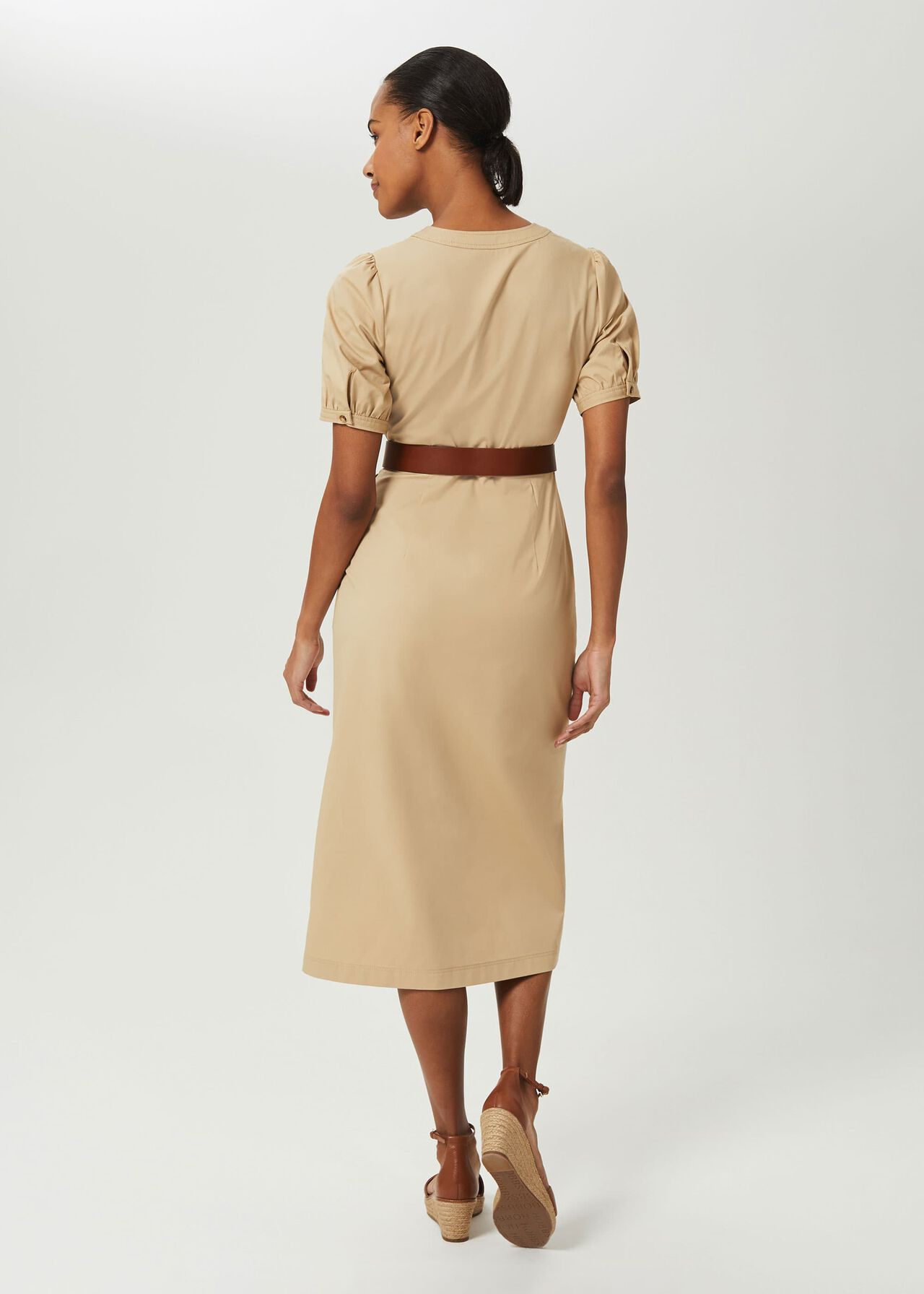 Adaline V Neck Midi Dress, Sand, hi-res