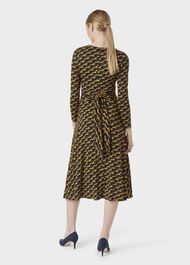 Bayview Midi Dress, Navy Chartreuse, hi-res