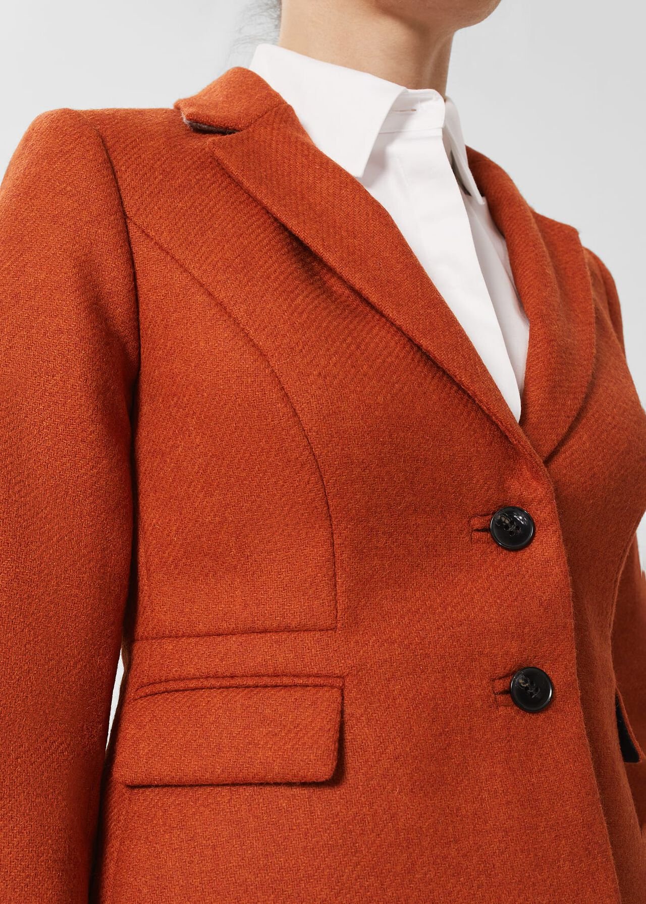 Petite Hackness Wool Jacket, Orange, hi-res