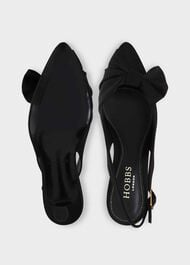 Francis Satin Slingbacks, Black, hi-res