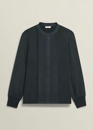 Carina Pleated Top, Evergreen, hi-res