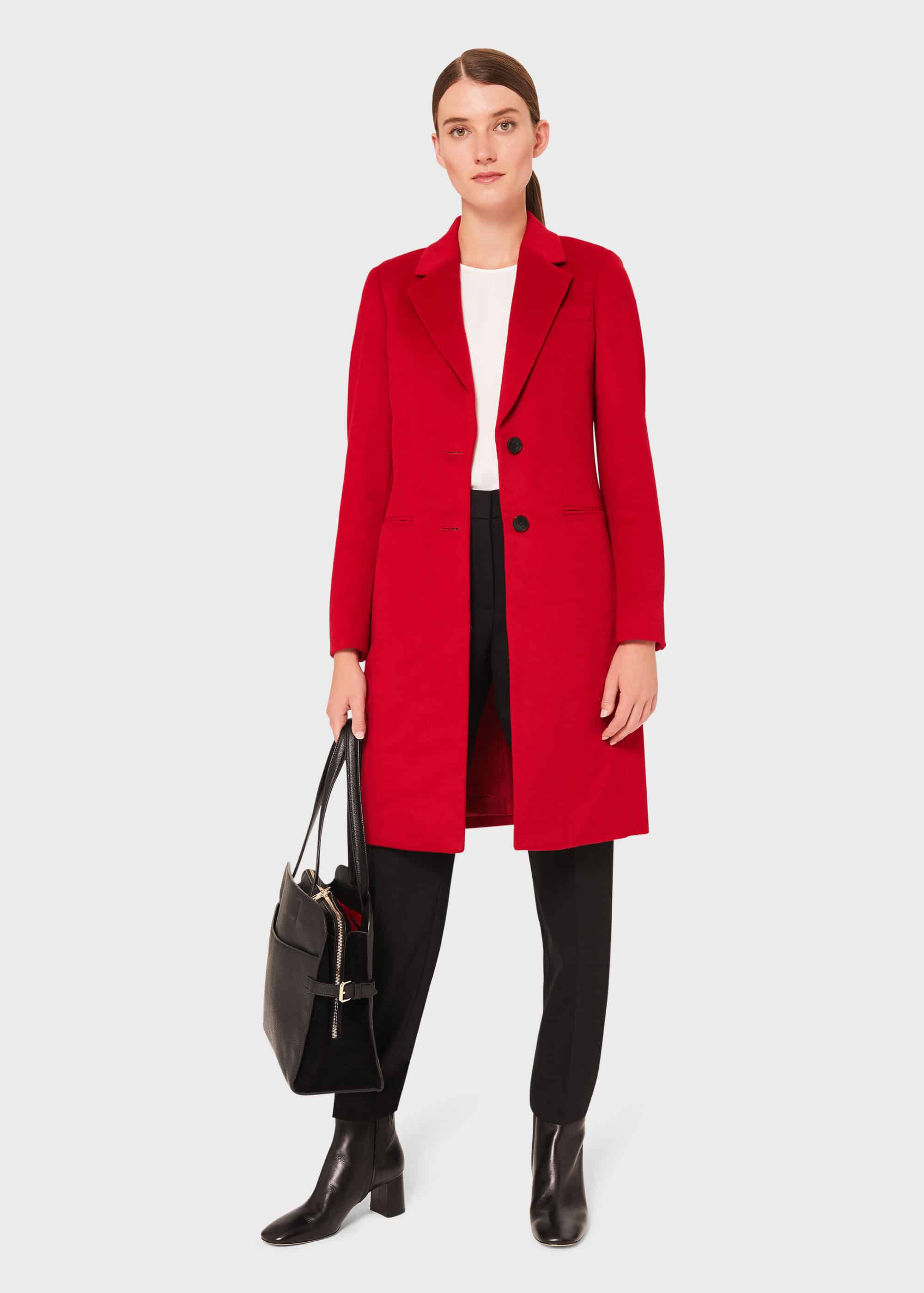 red wool coat petite