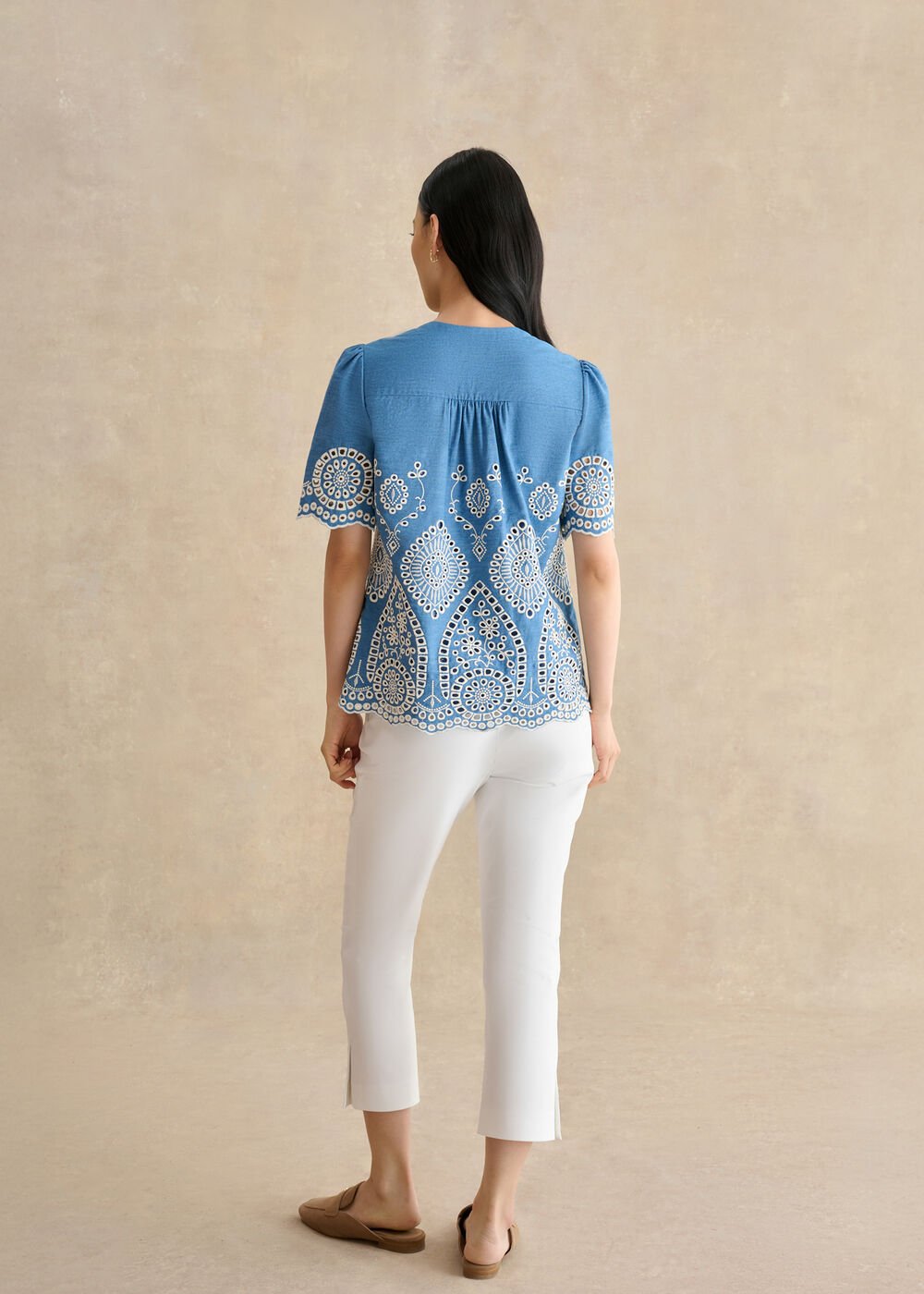 Giselle Capri Trousers, White, hi-res