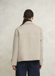 Frida Shower Resistant Short Trench Coat, Buff Grey, hi-res