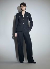 Highclere Wide Trousers, Black, hi-res