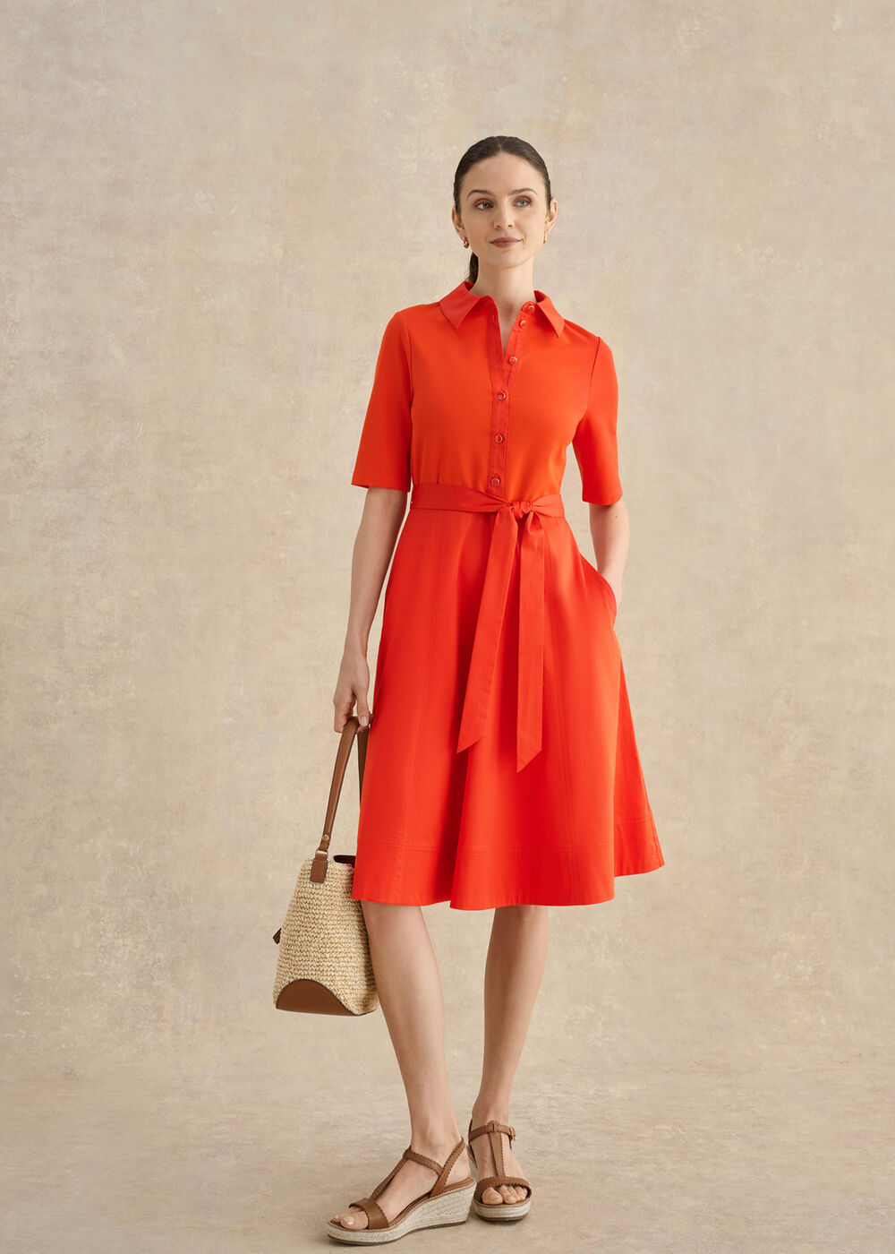 Loretta Dress, Tomato Red, hi-res