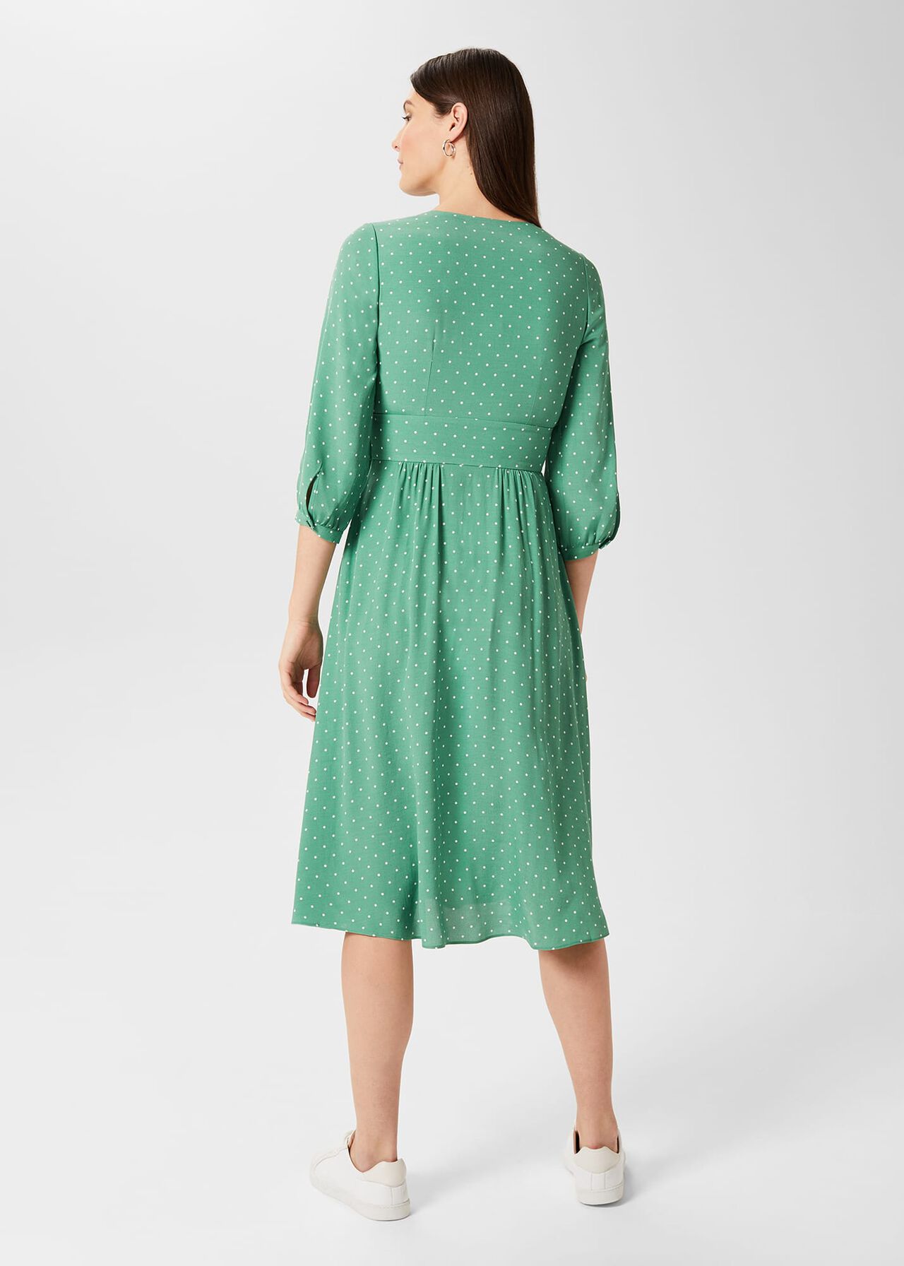 Magnolia Belted Dress , Green Ivory, hi-res