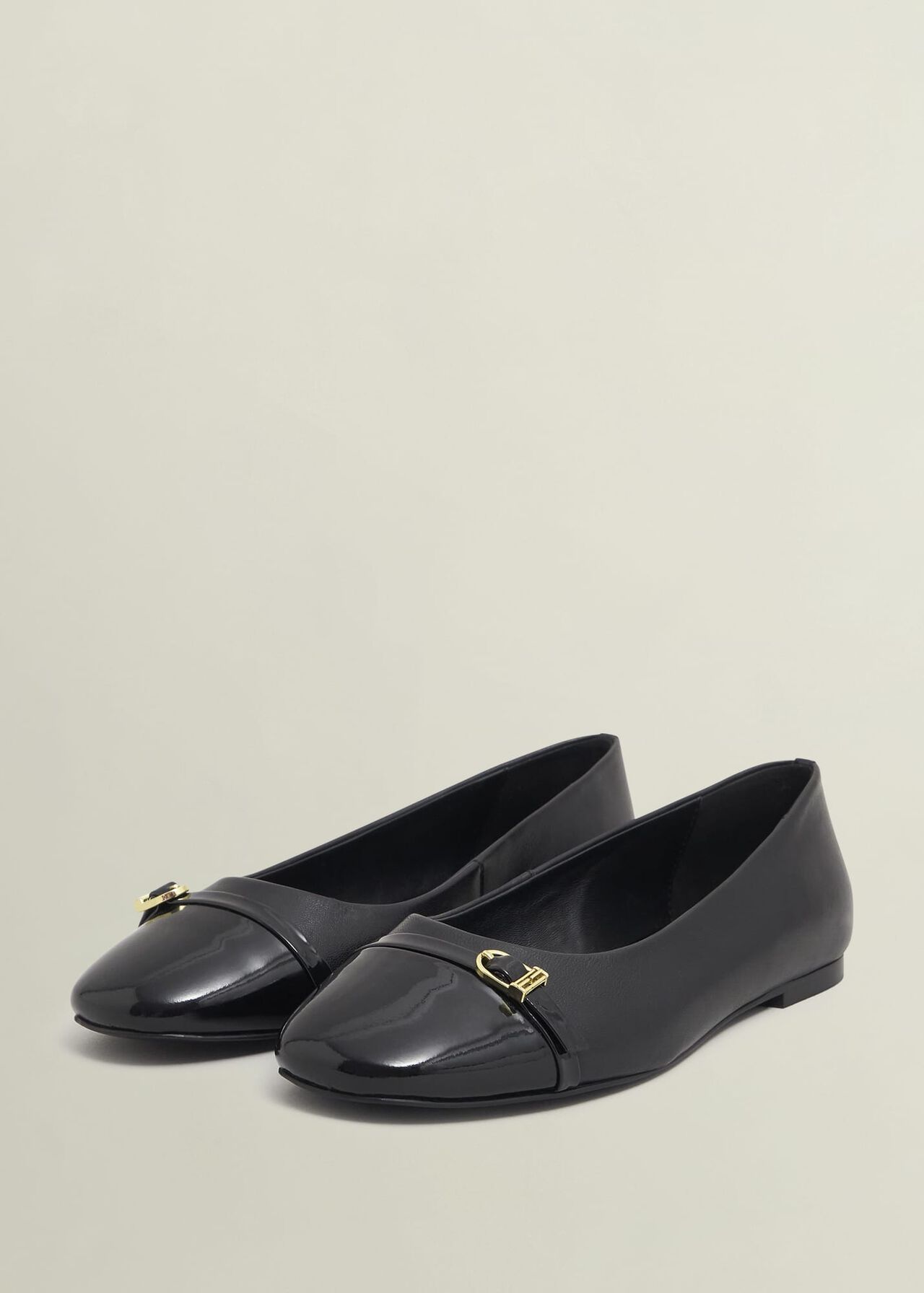 Kelly Leather Ballerinas, Black, hi-res