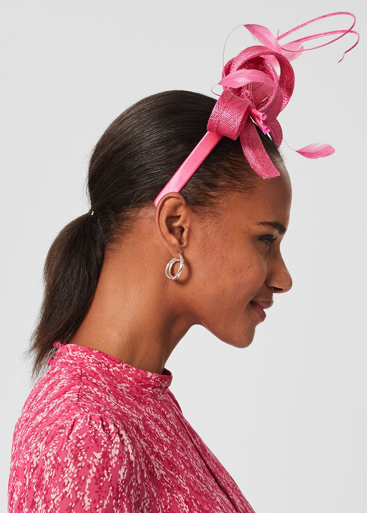 Teagan Fascinator, Bright Pink, hi-res