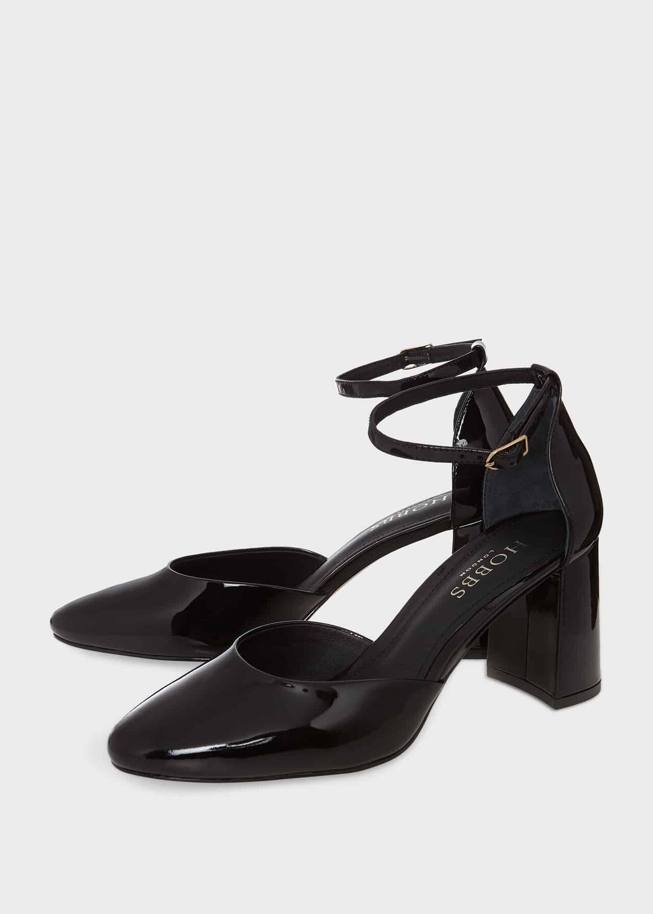 Sophie Patent Leather Court Shoes, Black, hi-res