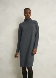 Lorraine Knit Dress, Charcoal Grey, hi-res
