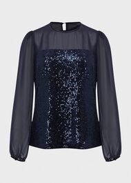 Zariah Sequin Top , Navy, hi-res
