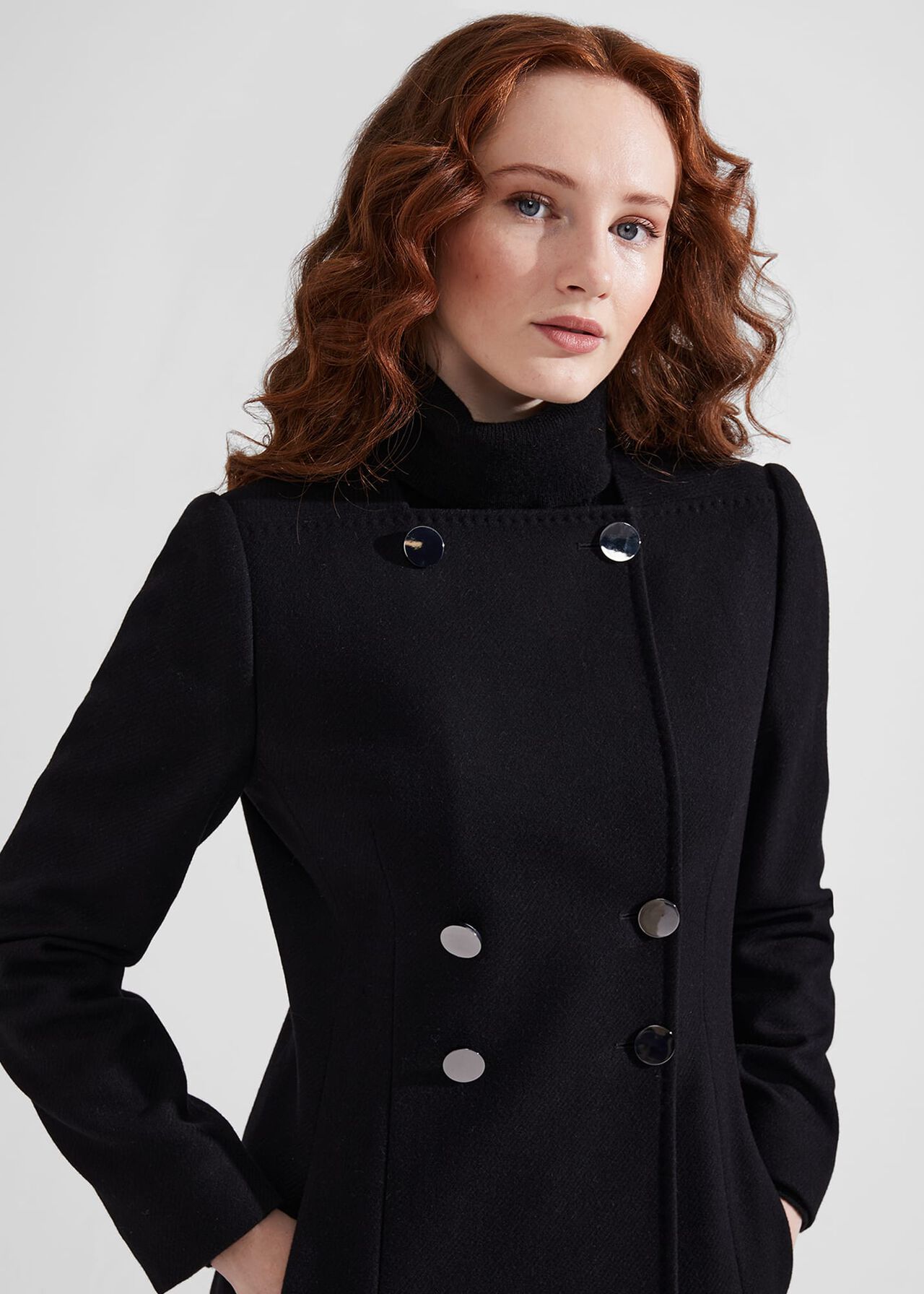Lalena Wool Blend Coat, Black, hi-res