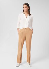Elaine Pleat Shirt, Ivory, hi-res